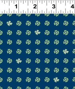 Andalusia Small Green Flower Navy
